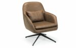 Julian Bowen Bowery Brown Faux Leather Swivel Chair-0