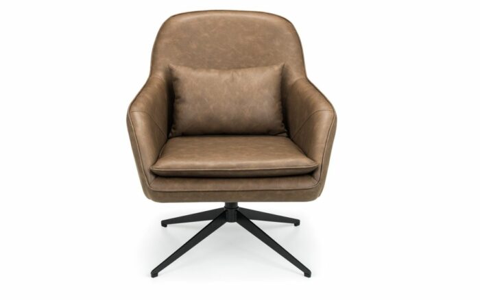 Julian Bowen Bowery Brown Faux Leather Swivel Chair-21922