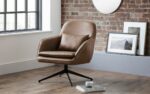Julian Bowen Bowery Brown Faux Leather Swivel Chair-21925