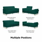 Novogratz Skylar Green Velvet Pocket Sprung Futon Sofa bed-21977