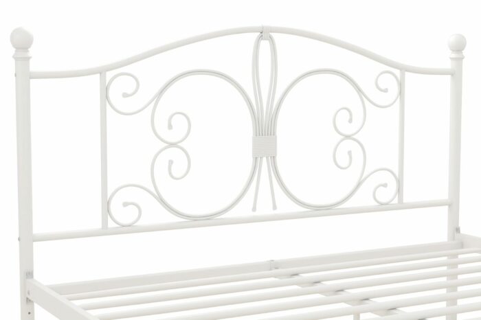 DOREL Bombay King Size White Metal Bed Frame-22023
