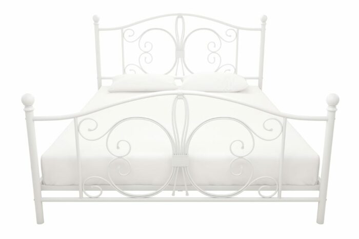 DOREL Bombay King Size White Metal Bed Frame-22024