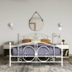 DOREL Bombay King Size White Metal Bed Frame-0
