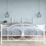 DOREL Bombay King Size White Metal Bed Frame-22025