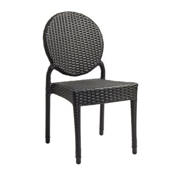 Zap Blake Comfort Tacking Side Chair in Black wicker style weave - Superior Quality-0
