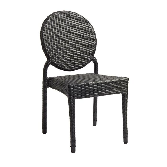 Zap Blake Comfort Tacking Side Chair in Black wicker style weave - Superior Quality-0