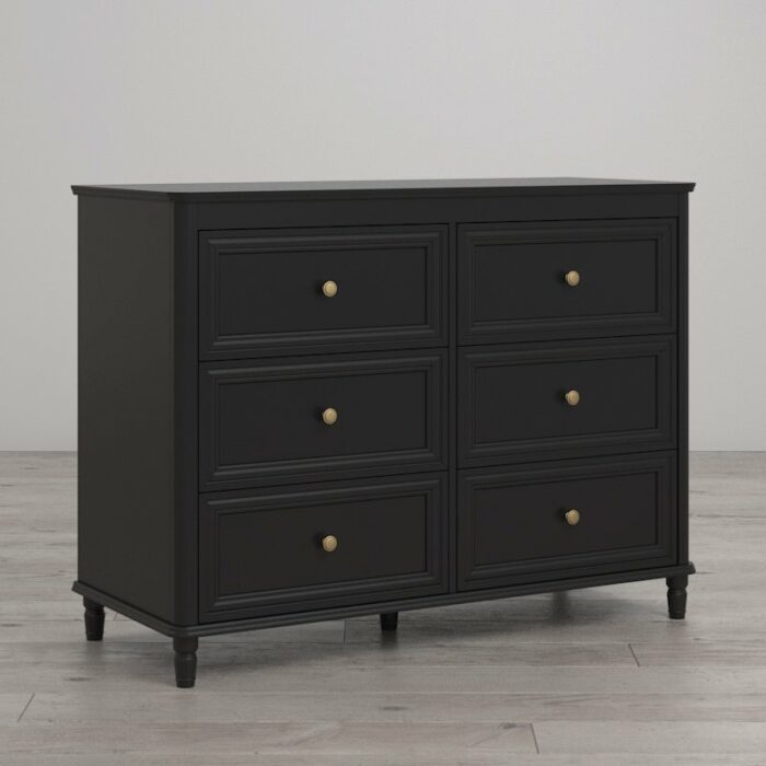 Dorel Piper 6 Drawer Dresser Chest - Cream or Black-22192