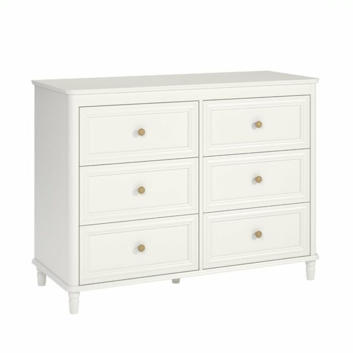 Dorel Piper 6 Drawer Dresser Chest - Cream or Black-22194