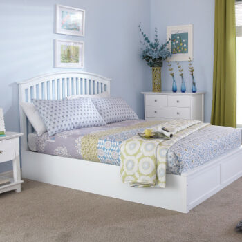 GFW Madrid Wooden Double 135cm Ottoman Bed in White-0