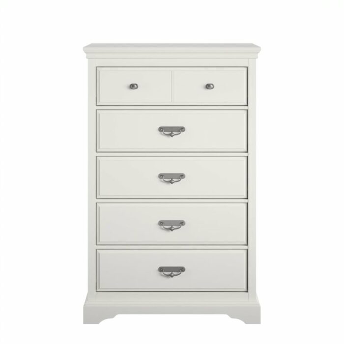 Dorel Bristol 5 Drawer Dresser in Painted White MDF-22389
