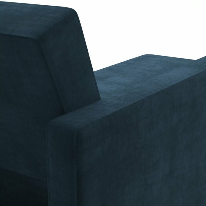 DOREL Hartford Sectional Storage Sofa Bed with Ottoman Chaise Blue Chenille-22287