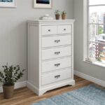 Dorel Bristol 5 Drawer Dresser in Painted White MDF-22392