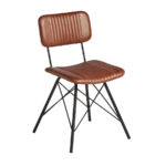 ZAP Duke Side Chair in Vintage Brown Faux Leather-0