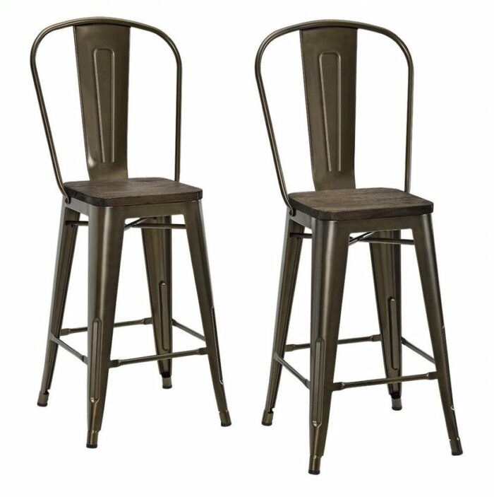 Dorel Luxor 24" Counter Stool Silver, Gunmetal, Bronze, Copper or White Pack of 2-0