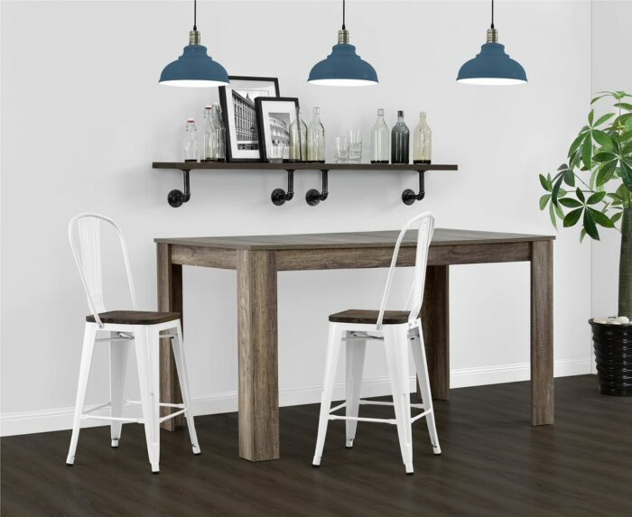Dorel Luxor 24" Counter Stool Silver, Gunmetal, Bronze, Copper or White Pack of 2-22481