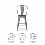 Dorel Luxor 24" Counter Stool Silver, Gunmetal, Bronze, Copper or White Pack of 2-22477