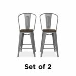 Dorel Luxor 24" Counter Stool Silver, Gunmetal, Bronze, Copper or White Pack of 2-22468