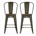 Dorel Luxor 24" Counter Stool Silver, Gunmetal, Bronze, Copper or White Pack of 2-22476