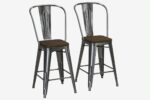 Dorel Luxor 24" Counter Stool Silver, Gunmetal, Bronze, Copper or White Pack of 2-22482