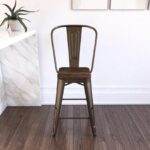 Dorel Luxor 24" Counter Stool Silver, Gunmetal, Bronze, Copper or White Pack of 2-22487