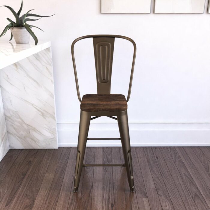 Dorel Luxor 24" Counter Stool Silver, Gunmetal, Bronze, Copper or White Pack of 2-22487