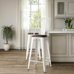 Dorel Luxor 24" Counter Stool Silver, Gunmetal, Bronze, Copper or White Pack of 2-22485