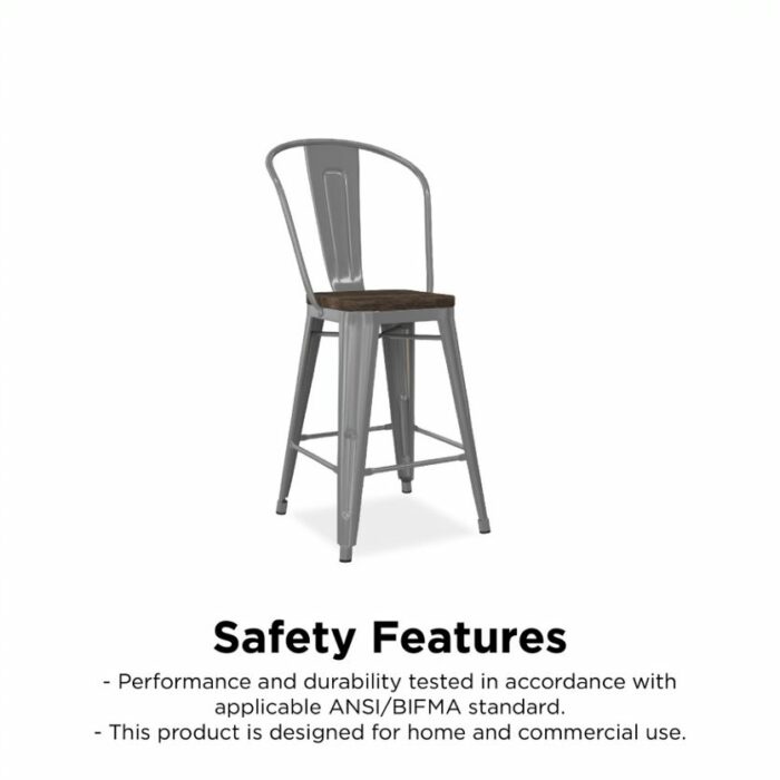 Dorel Luxor 30" Bar Stool Gunmetal, Bronze, Copper or White Pack of 2-22501