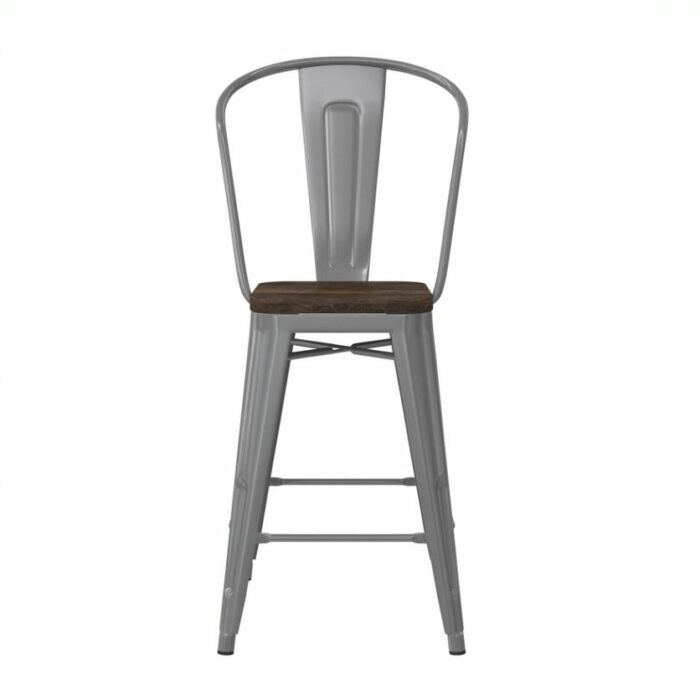 Dorel Luxor 24" Counter Stool Silver, Gunmetal, Bronze, Copper or White Pack of 2-22469