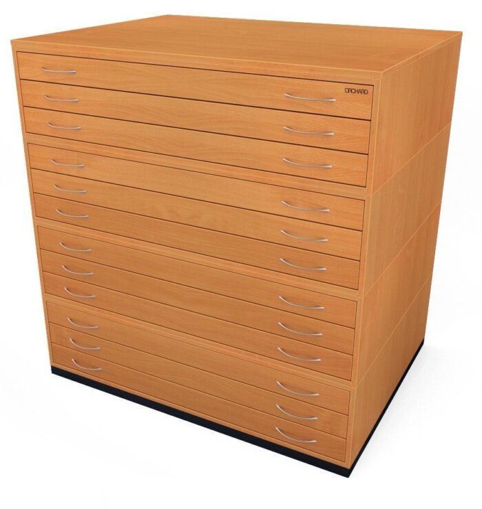 Orchard A0 12 Drawer Traditional Plan Chest - choice of 4 colours-22578