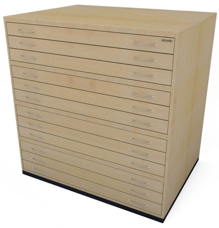 Orchard A1 12 Drawer Traditional Plan Chest - choice of 4 colours-0