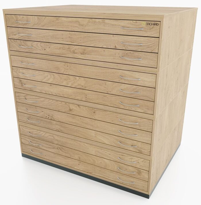 Orchard A0 12 Drawer Traditional Plan Chest - choice of 4 colours-22581