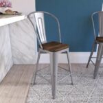 Dorel Luxor 24" Counter Stool Silver, Gunmetal, Bronze, Copper or White Pack of 2-22489