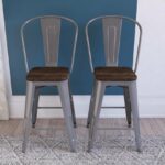 Dorel Luxor 24" Counter Stool Silver, Gunmetal, Bronze, Copper or White Pack of 2-22493