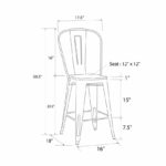 Dorel Luxor 24" Counter Stool Silver, Gunmetal, Bronze, Copper or White Pack of 2-22479