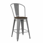 Dorel Luxor 24" Counter Stool Silver, Gunmetal, Bronze, Copper or White Pack of 2-22471