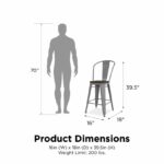 Dorel Luxor 24" Counter Stool Silver, Gunmetal, Bronze, Copper or White Pack of 2-22483
