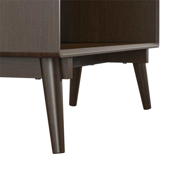 Novogratz Brittany Retro 4 Shelf Bookcase in Walnut Wood Veneer-22655