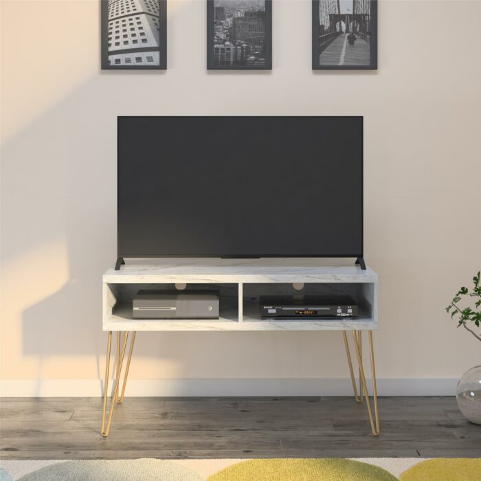 Novogratz Athena TV Stand 24” black/white marble-22720