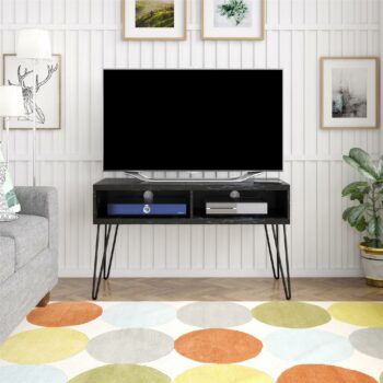 Novogratz Athena TV Stand 24” black/white marble-0