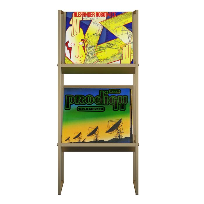 Novogratz Helix Vinyl Record Storage in Black/Gold-22796