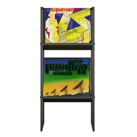 Novogratz Helix Vinyl Record Storage in Black/Gold-0