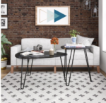 Novogratz Athena Nesting Tables Black/White Marble-22701
