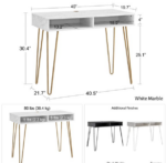 Novogratz Athena Desk Black/White Marble-22696