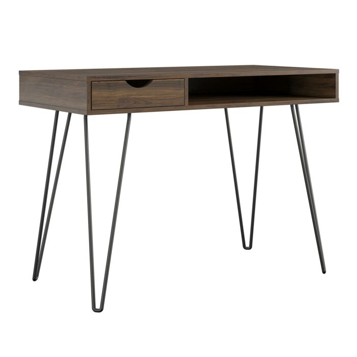 Novogratz Concord Desk with Storage in Brown Oak/Natural/Walnut-22781