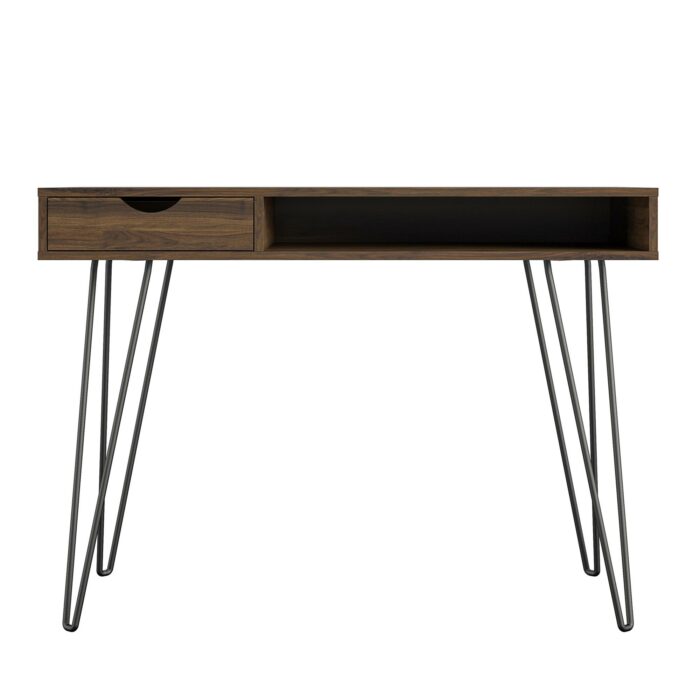 Novogratz Concord Desk with Storage in Brown Oak/Natural/Walnut-22788