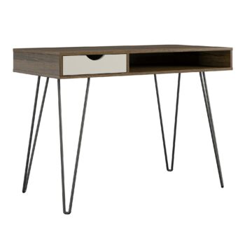 Novogratz Concord Desk with Storage in Brown Oak/Natural/Walnut-0