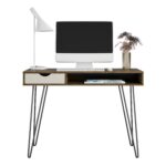 Novogratz Concord Desk with Storage in Brown Oak/Natural/Walnut-22785