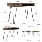 Novogratz Concord Desk with Storage in Brown Oak/Natural/Walnut-22784