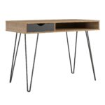 Novogratz Concord Desk with Storage in Brown Oak/Natural/Walnut-22783