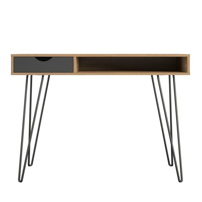 Novogratz Concord Desk with Storage in Brown Oak/Natural/Walnut-22782